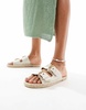ASOS DESIGN Wide Fit Jada double buckle espadrille sandals in natural linen