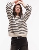 Topshop knitted forward seam stripe sweater in mono