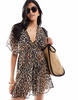 Accessorize leopard beach kaftan in multi