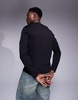 Armani Exchange chest logo slim fit long sleeve t-shirt in black