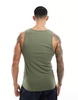 ASOS DESIGN muscle fit tank in khaki