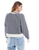ASOS DESIGN crew neck sweater with rib fashioning in stripe