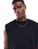 ASOS DESIGN oversized tank in black