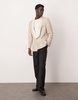 ASOS DESIGN regular tuxedo blazer in stone jacquard