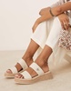 Calvin Klein Jeans espadrille slider sandals in white