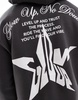 Bershka star back graphic hoodie in charcoal