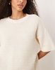 ASOS DESIGN knit stitch relaxed T-shirt in ecru