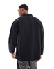 Jack & Jones heavy twill washed overshirt in black