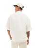 ADPT oversized revere collar shirt in white