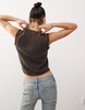 Weekday Olina textured knitted vest in dark mole