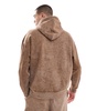 Another Influence acid wash hoodie in brown