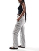 Bershka high waisted cargo jeans in washed gray