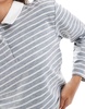Vero Moda jersey polo top in gray stripe - part of a set
