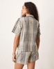 Brave Soul relaxed short sleeve shirt in plaid design - part of a set