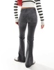 Bershka high waist flared jeans in gray