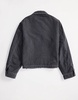 ASOS DESIGN oversized cropped wadded jacket with contrast stitch in black wash