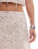 ASOS DESIGN embellished tassel mini skirt in cream - part of a set