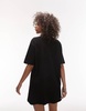AllSaints Dawn wolf print t-shirt dress in black