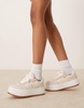 Calvin Klein Jeans flatform sneakers in off-white with gum sole