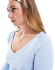 Bershka v-neck long sleeve tee in baby blue