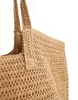 South Beach oversized woven shoulder bag in beige