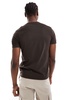 AllSaints Brace brushed cotton T-shirt in dark brown