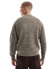 Another Influence twist knit round neck sweater in heathered brown