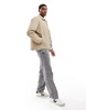 Jack & Jones nylon button through coach jacket in beige