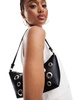 ASOS DESIGN scoop shoulder bag with studded eyelets in black