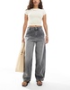 Bershka Petite skater jeans in gray