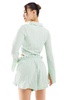 ASOS DESIGN textured flippy shorts in sage - part of a set