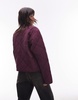 Topshop washed quilted liner jacket in burgundy