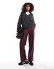 Bershka fluffy v-neck sweater in gray heather