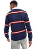 Another Influence striped long sleeve polo shirt in navy