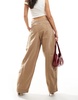 Bershka carpenter pants in beige