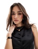 ASOS DESIGN satin longline slash neck vest in black