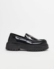 ASOS DESIGN chunky loafers in black with snaffle