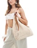 Stradivarius crochet tote bag in ecru