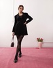 Miss Selfridge velvet going out fitted blazer dress in black