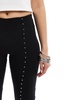 Bershka bengaline flared pants in black