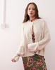 Reclaimed vintage Boxy Cardigan in cream