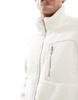 Jack & Jones teddy fleece jacket in white
