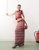 COLLUSION fluffy v neck knit tank top in burgundy