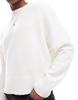 Bershka heavy knit sweater in white