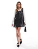 ASOS DESIGN faux leather mini dress in black