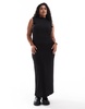 Vero Moda Curve sleeveless textured maxi dress in black