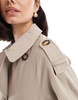 ASOS DESIGN longline trench coat in mushroom