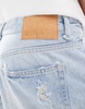 Bershka ripped denim shorts in light blue