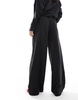 ASOS DESIGN tailored wide leg pinstripe pants in black