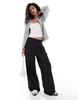 ASOS DESIGN oversized collar zip up cardigan in light gray